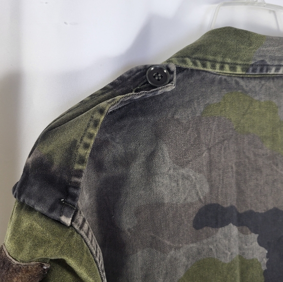 Green camo army jacket women's M #1458 - Picture 2 of 6